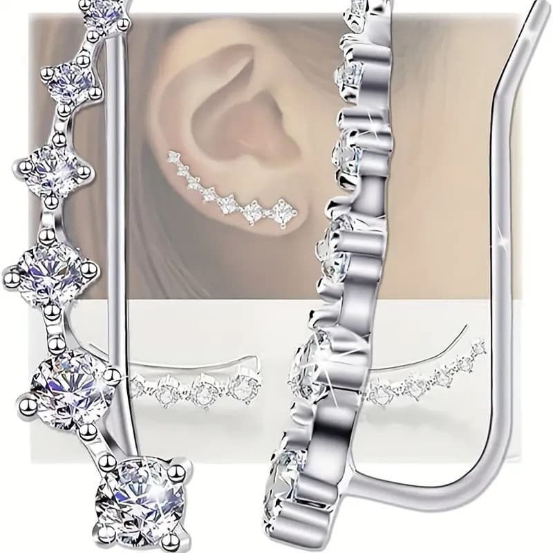TEMU's popular Big Dipper rhinestone earrings, colorful diamond earrings, a row of 7 diamond stars, flashing diamond earrings for women 5