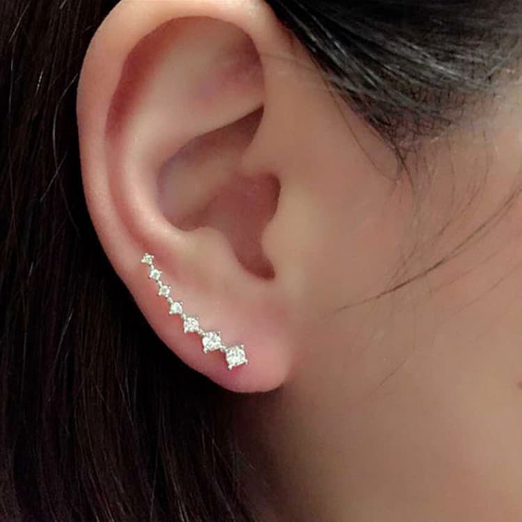 TEMU's popular Big Dipper rhinestone earrings, colorful diamond earrings, a row of 7 diamond stars, flashing diamond earrings for women 8
