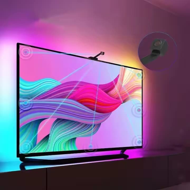 TV background same-screen light strip with smart Bluetooth phantom RGB display TV synchronization with screen atmosphere music light strip 2