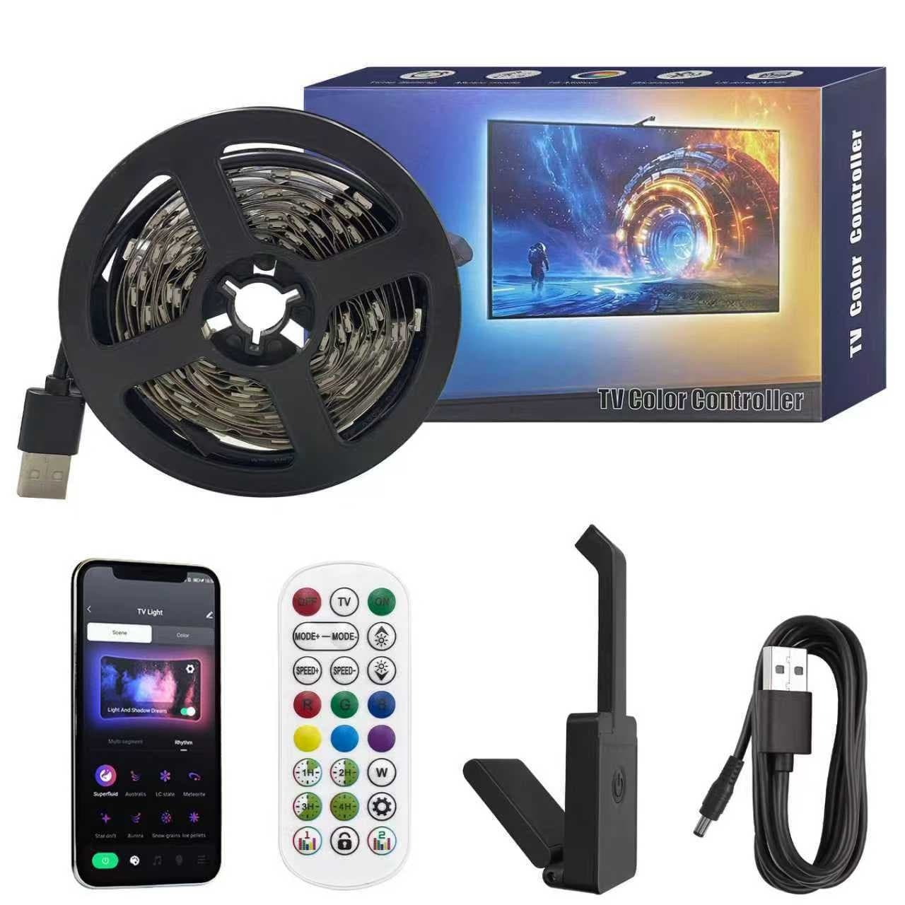 TV background same-screen light strip with smart Bluetooth phantom RGB display TV synchronization with screen atmosphere music light strip 6