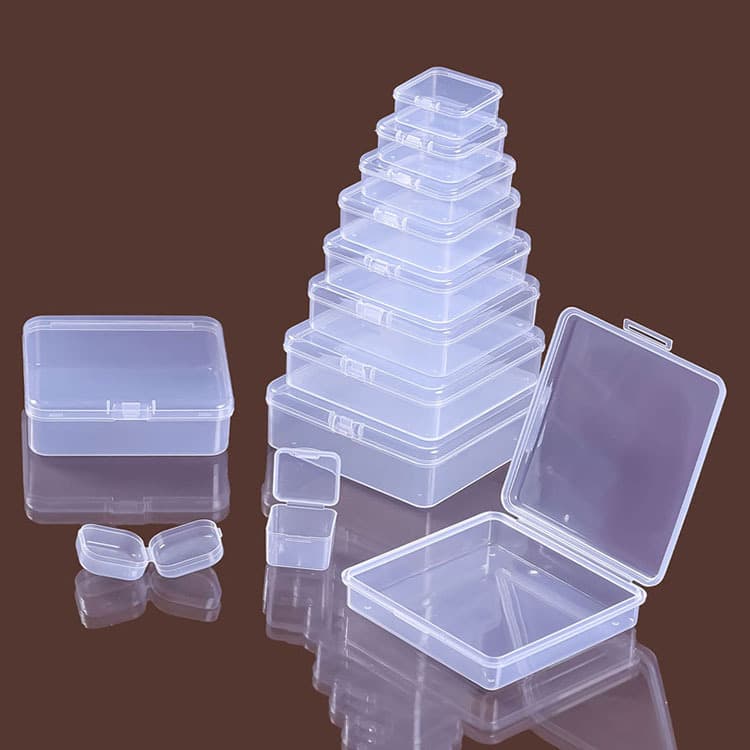 Transparent PP box rectangular plastic box parts box mobile phone storage tool mini small storage box fishing gear box