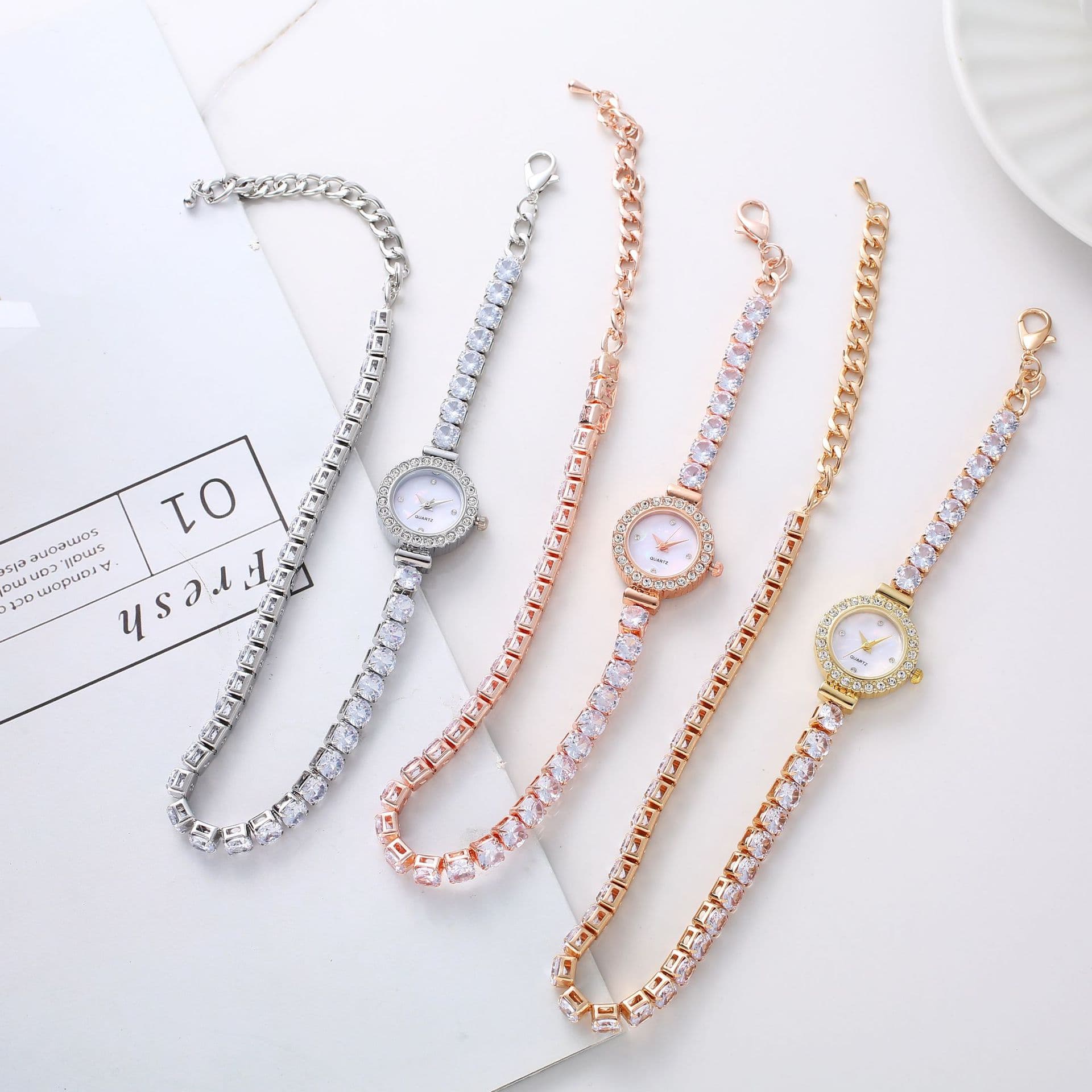 Cross-border new style fashionable diamond-encrusted women's watch full-diamond full-body zircon winding bracelet watch foreign trade wholesale 2