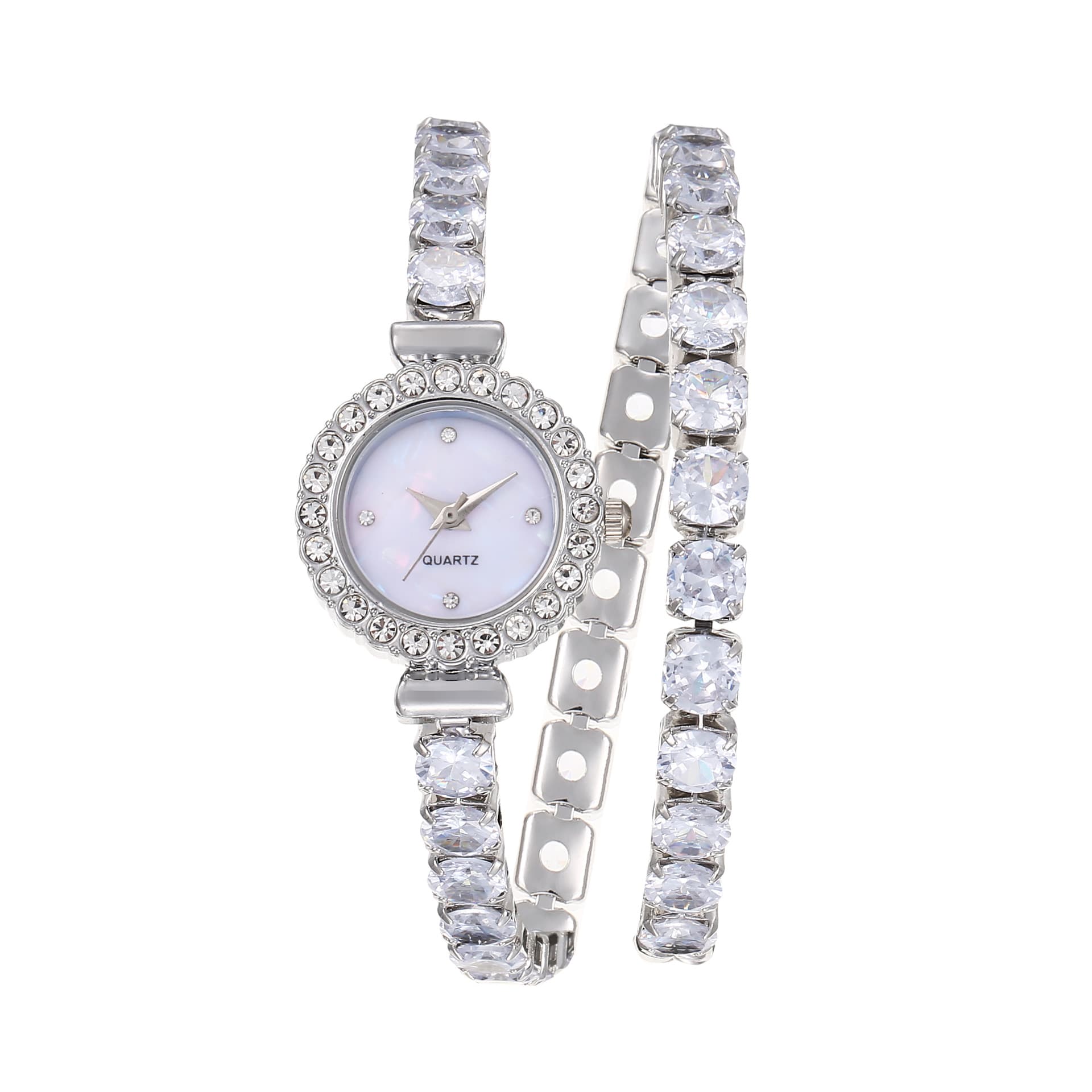 Cross-border new style fashionable diamond-encrusted women's watch full-diamond full-body zircon winding bracelet watch foreign trade wholesale 5