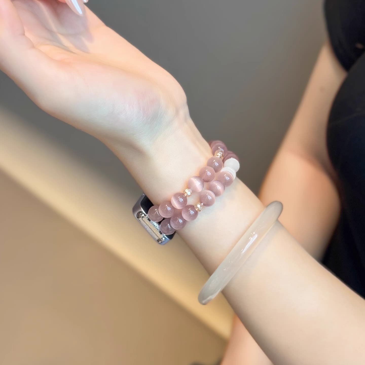 Crystal bracelet suitable for smart Huawei band 11 watch strap 9/8 new beaded Honor 10/9 wristband women's summer 5