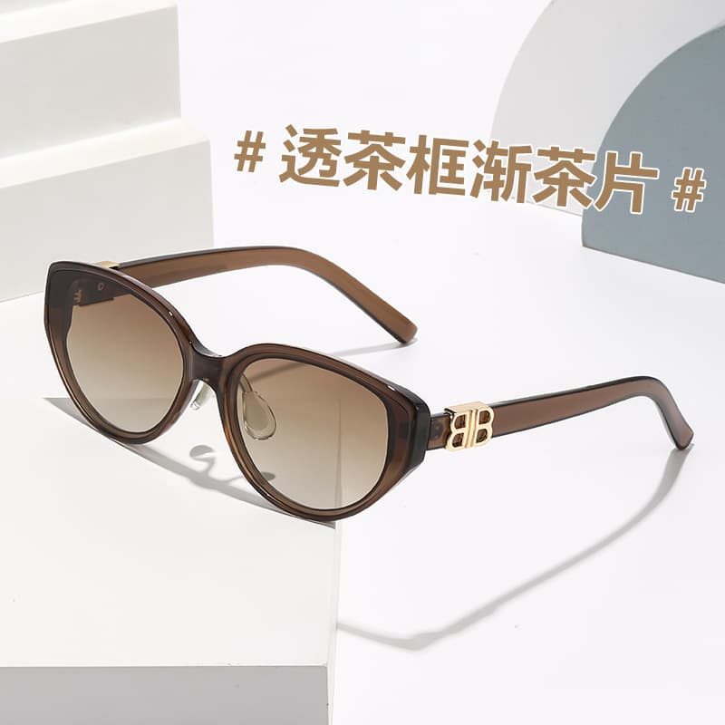 New style simple and versatile women's sunglasses, women's fashionable concave shape sunglasses, face-showing small anti-UV sunglasses 7