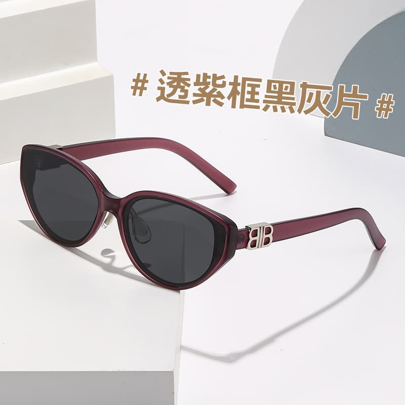 New style simple and versatile women's sunglasses, women's fashionable concave shape sunglasses, face-showing small anti-UV sunglasses 10