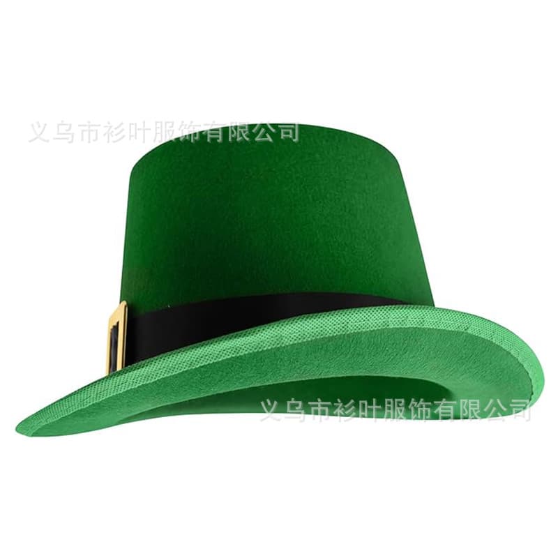 St. Patrick's Day Green Yellow Button Lincoln Hat Irish Lincoln Yellow Belt Top Hat Lincoln Hat Gold Button Top Hat 5