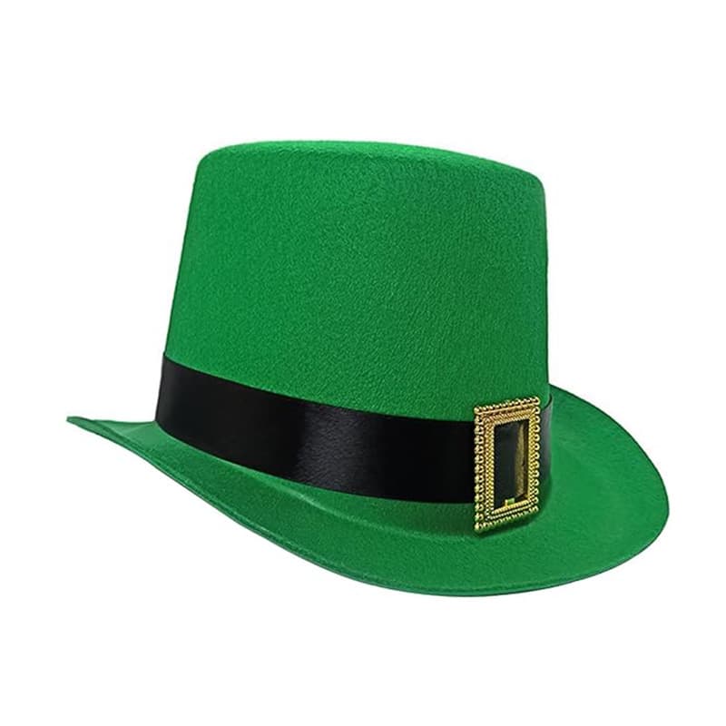 St. Patrick's Day Green Yellow Button Lincoln Hat Irish Lincoln Yellow Belt Top Hat Lincoln Hat Gold Button Top Hat 6