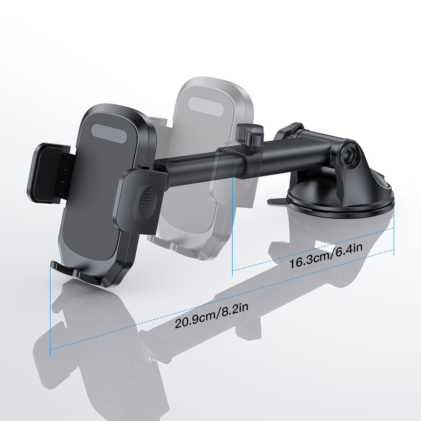 Car mobile phone holder new 360-degree rotating suction cup glue filling car instrument workbench navigation seat telescopic rod 4