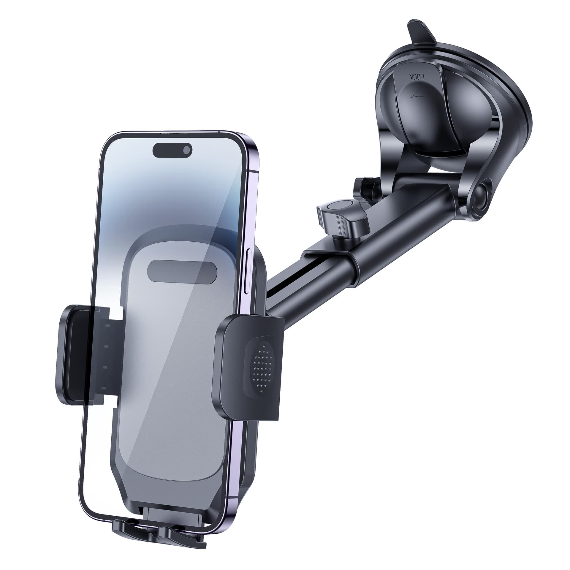 Car mobile phone holder new 360-degree rotating suction cup glue filling car instrument workbench navigation seat telescopic rod 9