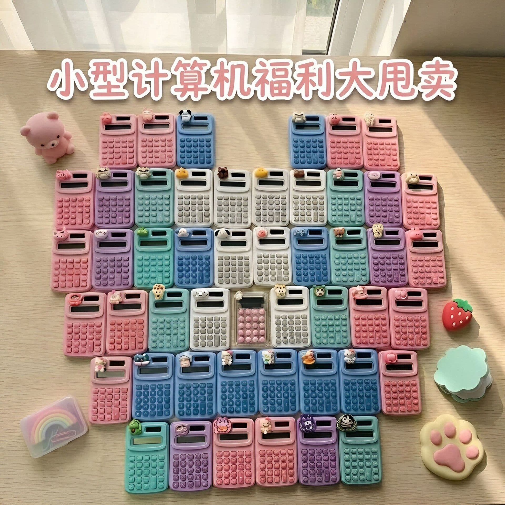 Cartoon cute mini calculator student-specific portable small computer high-value office computer 8