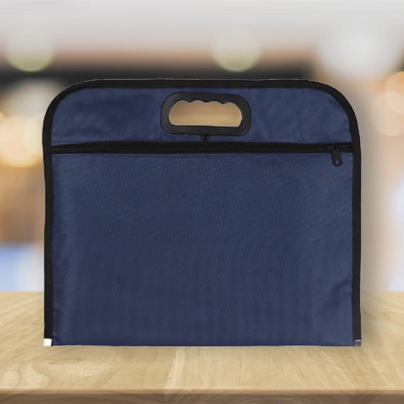 Briefcase men's bag hand-pull document canvas bag printed logo waterproof Oxford cloth document bag business bag lightweight 2