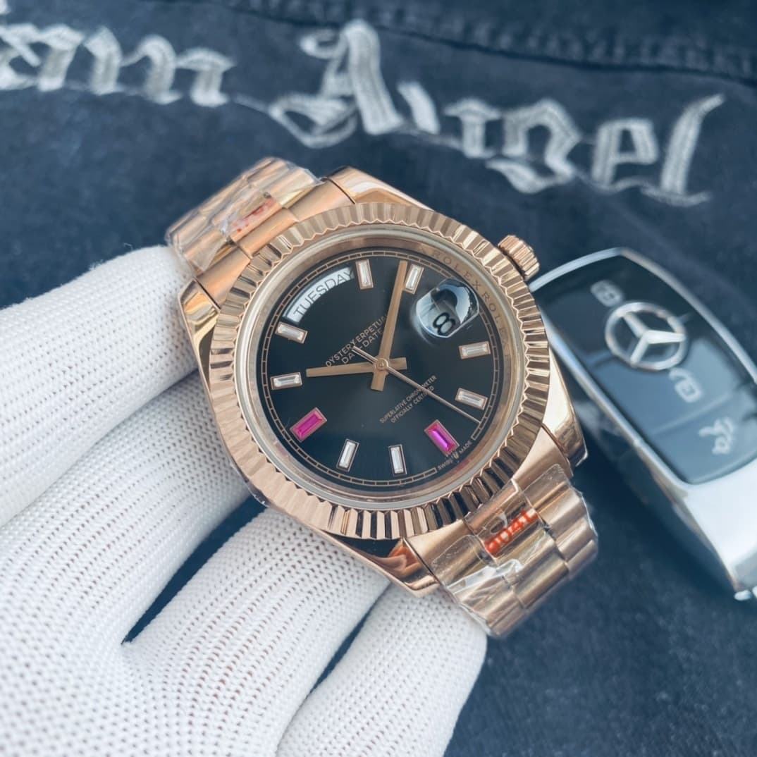 Laojia Log Double Calendar Men's Watch Fully Automatic Mechanical Gold Elegant Waterproof Business High-Quality Classic Men's Watch