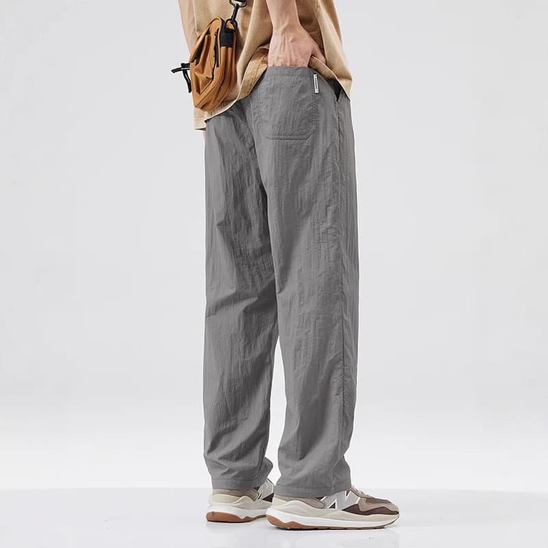 Cool ice silk pants men's summer thin quick-drying loose straight workwear men's summer sports and leisure trousers 6