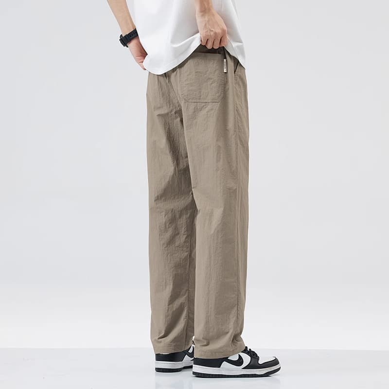 Cool ice silk pants men's summer thin quick-drying loose straight workwear men's summer sports and leisure trousers 7