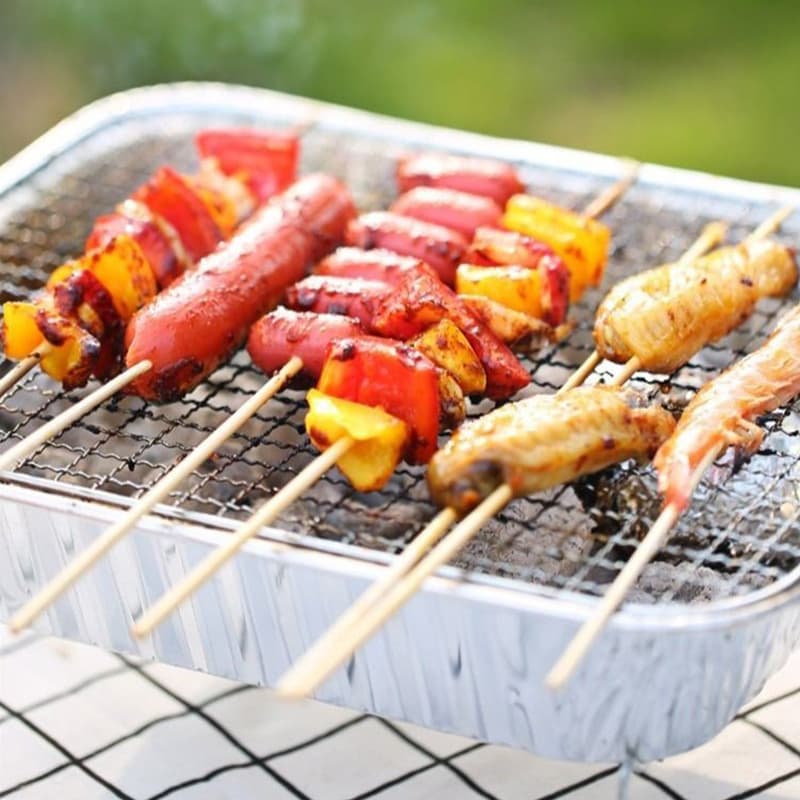 Disposable barbecue grill large skewers grilled fish grill portable household barbecue outdoor charcoal stove charcoal grill 4