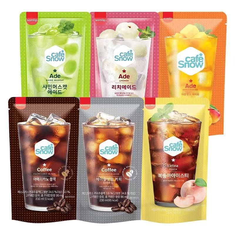 South Korea imported samlip Sanli black American coffee drink 230ml ready-to-drink bagged drink black tea hazelnut