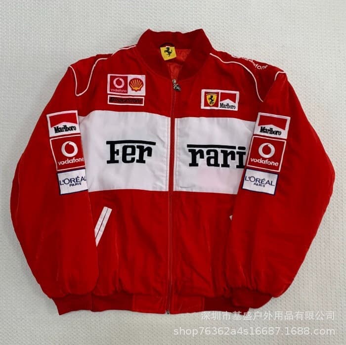 F1 racing suit embroidered jacket Amazon cross-border best-selling retro motorcycle riding suit and cotton jacket supports customization 2