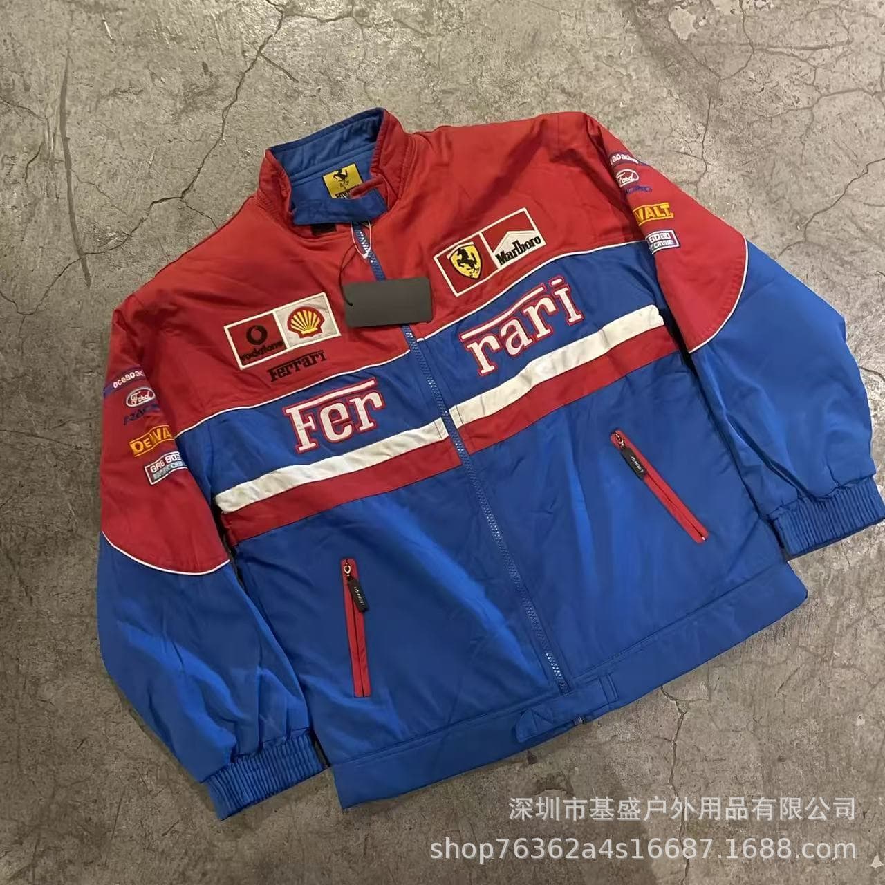 F1 racing suit embroidered jacket Amazon cross-border best-selling retro motorcycle riding suit plus cotton jacket supports customization 2