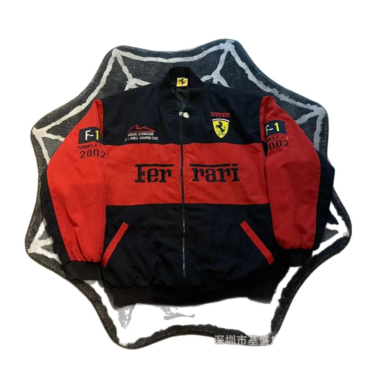 F1 racing suit embroidered jacket Amazon cross-border best-selling retro motorcycle riding suit plus cotton jacket supports customization 6