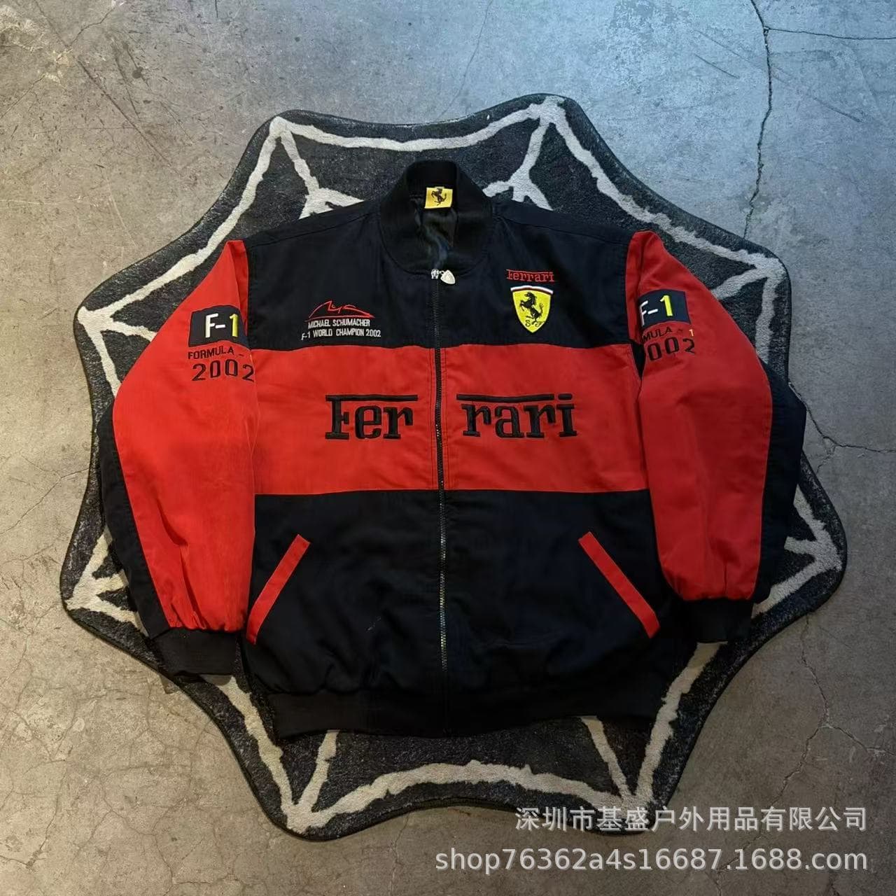 F1 racing suit embroidered jacket Amazon cross-border best-selling retro motorcycle riding suit plus cotton jacket supports customization 9