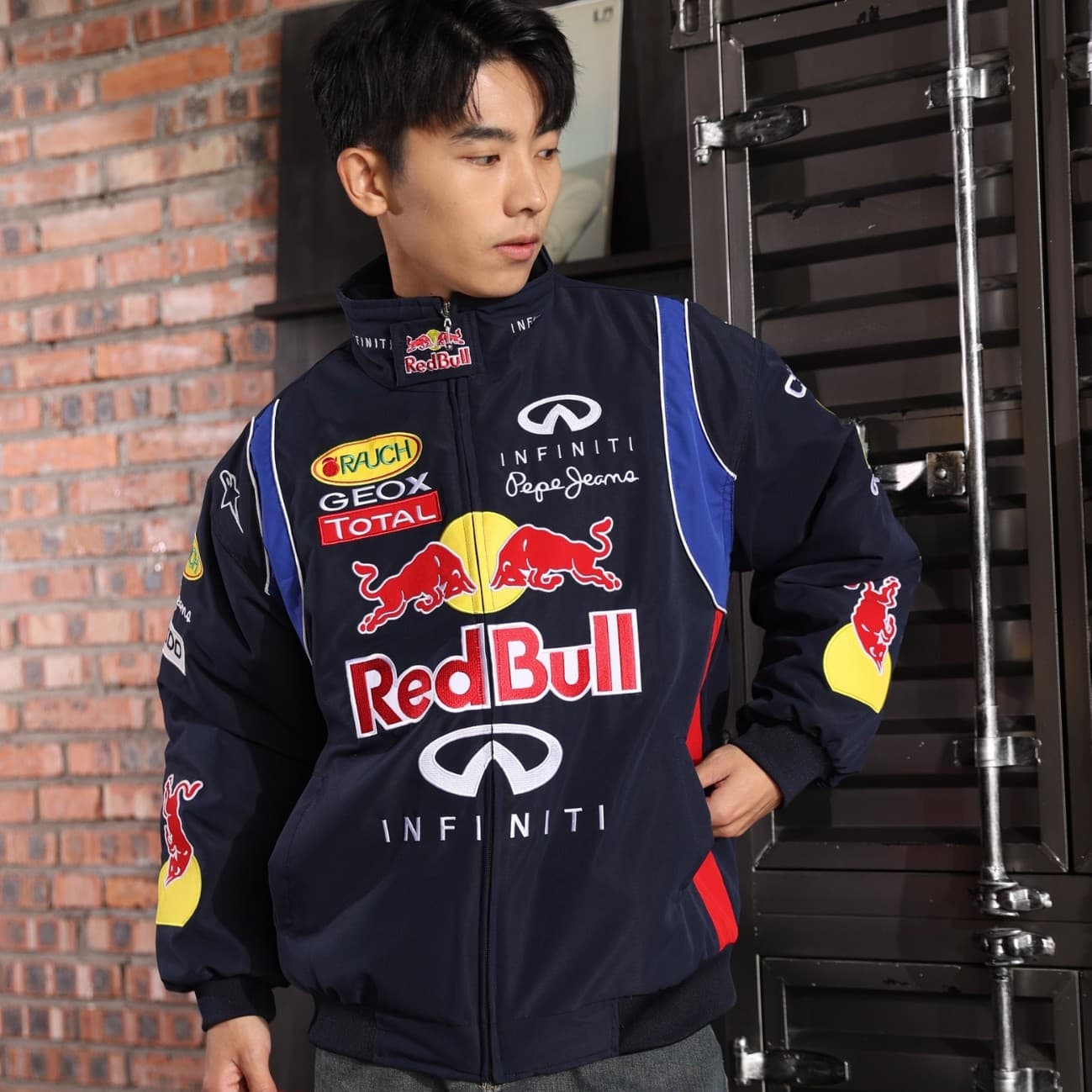 F1 racing suit embroidered F1 jacket retro motorcycle motorcycle riding suit baseball suit plus cotton jacket supports customization 3