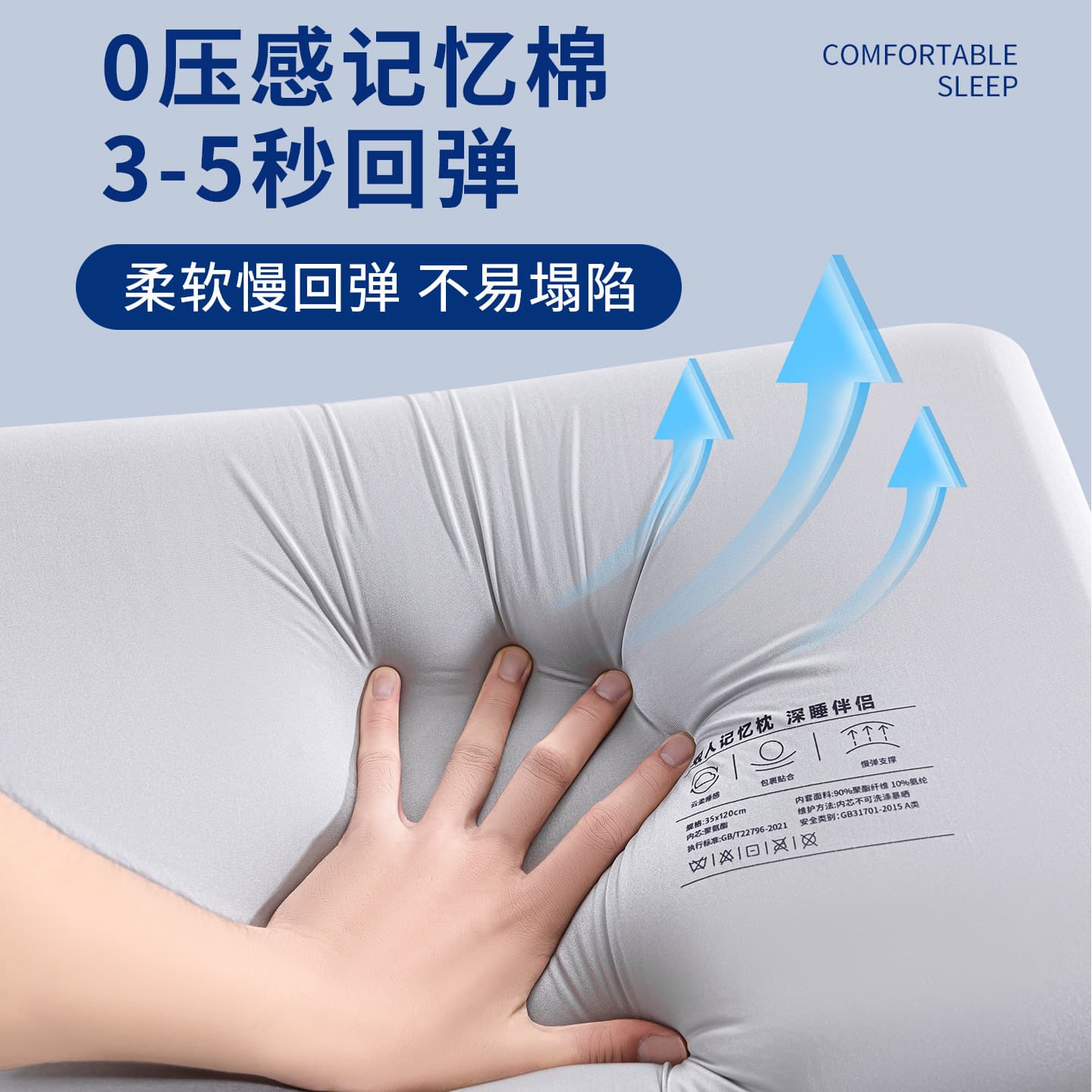 Zero pressure deep sleep memory foam double long pillow 1.5m couple sleeping long pillow core 1.8m extra long neck pillow 4