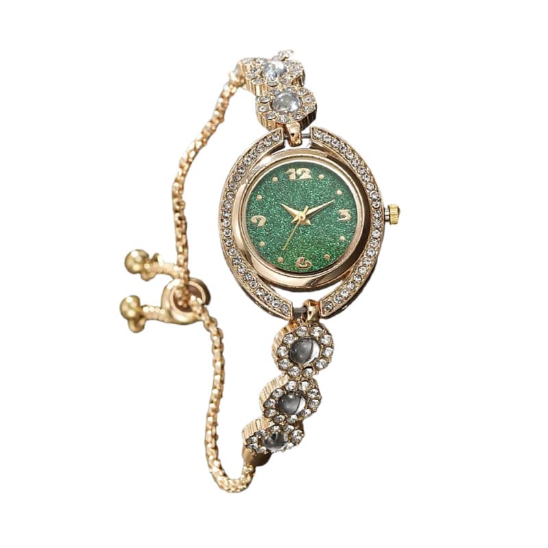Foreign trade popular style bracelet watch with diamonds, light luxury live broadcast, new fashion quartz watch, pull diamond women's watch 6
