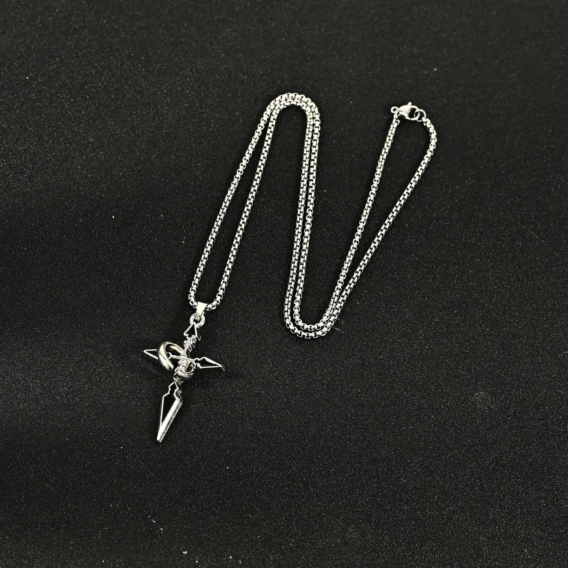 New cross pendant men's necklace women's trendy titanium steel chain accessories sweet and cool trendy sweater pendant design 2