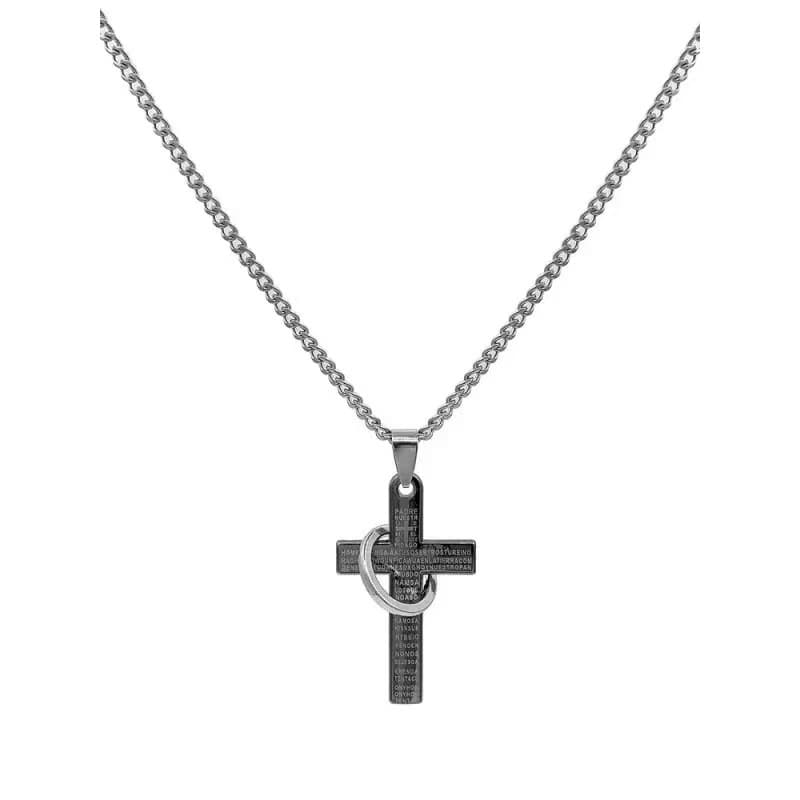 New cross pendant men's necklace women's trendy titanium steel chain accessories sweet and cool trendy sweater pendant design 7