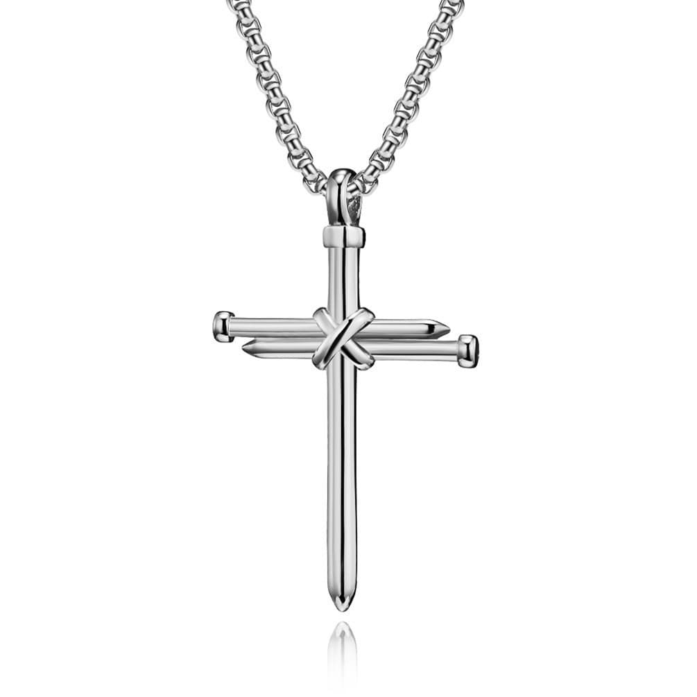 New cross pendant men's necklace women's trendy titanium steel chain accessories sweet and cool trendy sweater pendant design 10