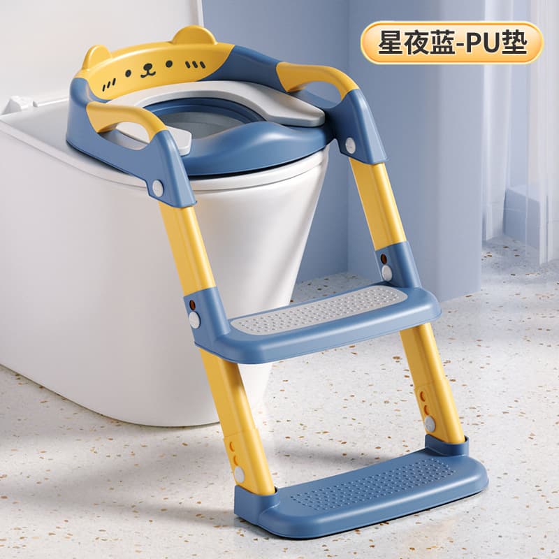 Children's toilet foldable baby toilet stair-type three-in-one toilet training children's toilet 10