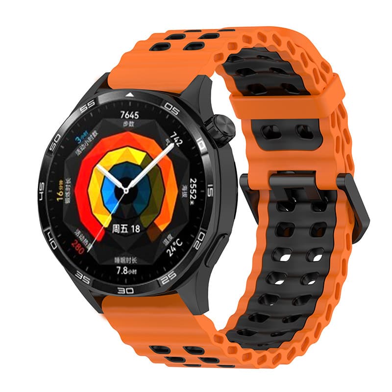 Suitable for Samsung galaxy Huawei double-breasted smart bracelet watch strap anti-slip fashion watch silicone strap 3