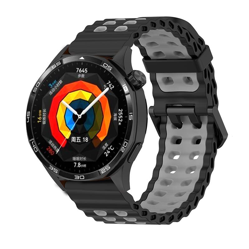 Suitable for Samsung galaxy Huawei double-breasted smart bracelet watch strap anti-slip fashion watch silicone strap 6