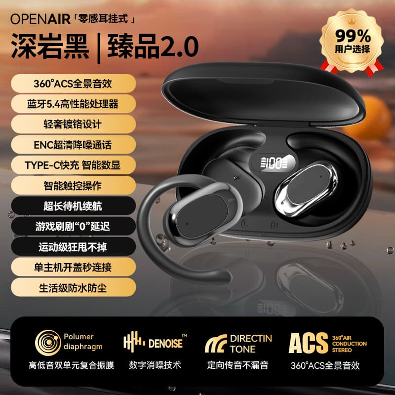 Voice of Berlin's 2025 new Bluetooth headset, in-ear, open-ear, noise-cancelling, sports, ultra-long battery life 7