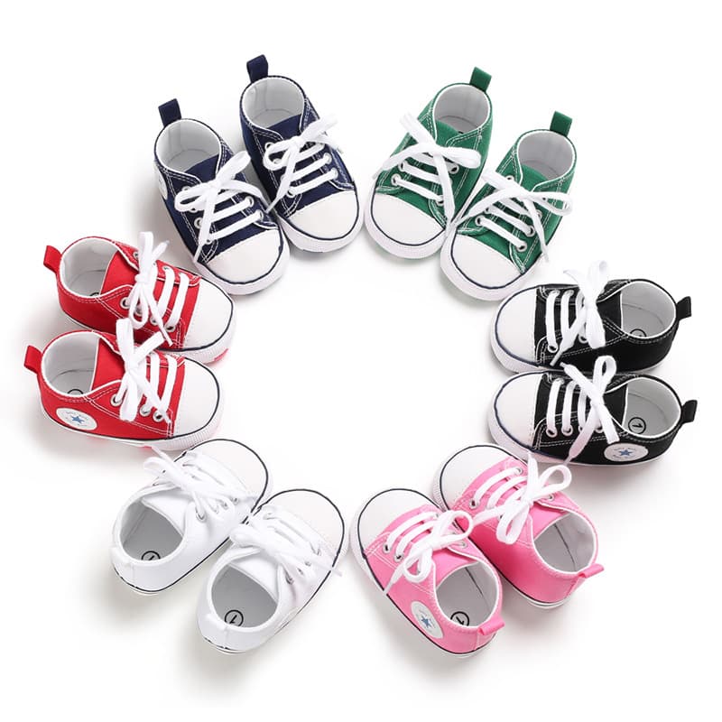 Spring and Autumn 0-1 year old baby sports shoes soft sole baby canvas toddler shoes 2