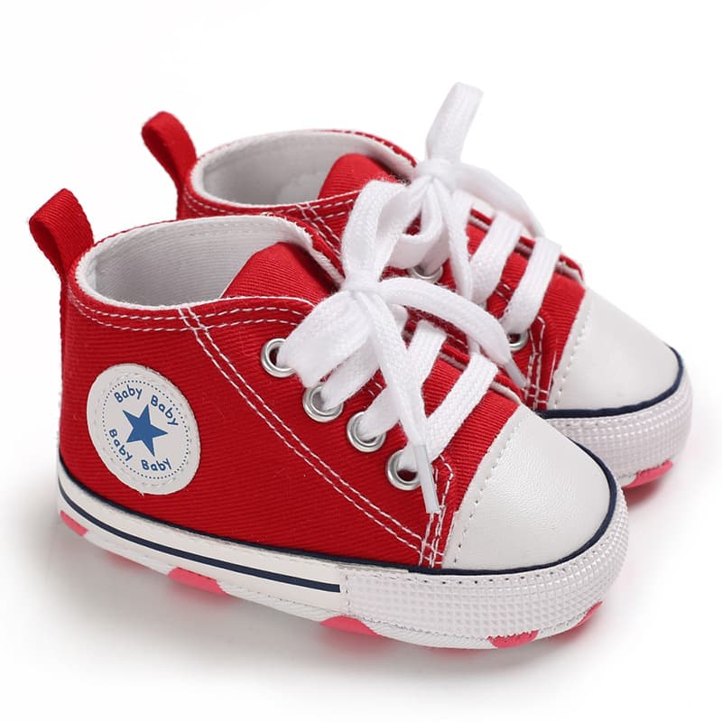 Spring and Autumn 0-1 year old baby sports shoes soft sole baby canvas toddler shoes 5