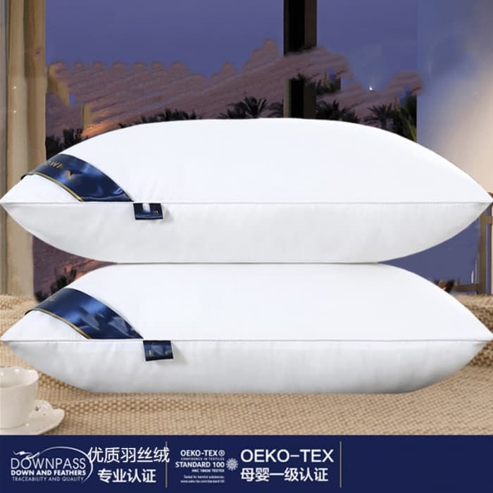 Wholesale hotel's same feather silk pillow for office workers, students, adult sleeping pillows, cervical vertebra neck protection side sleeping pillows 4