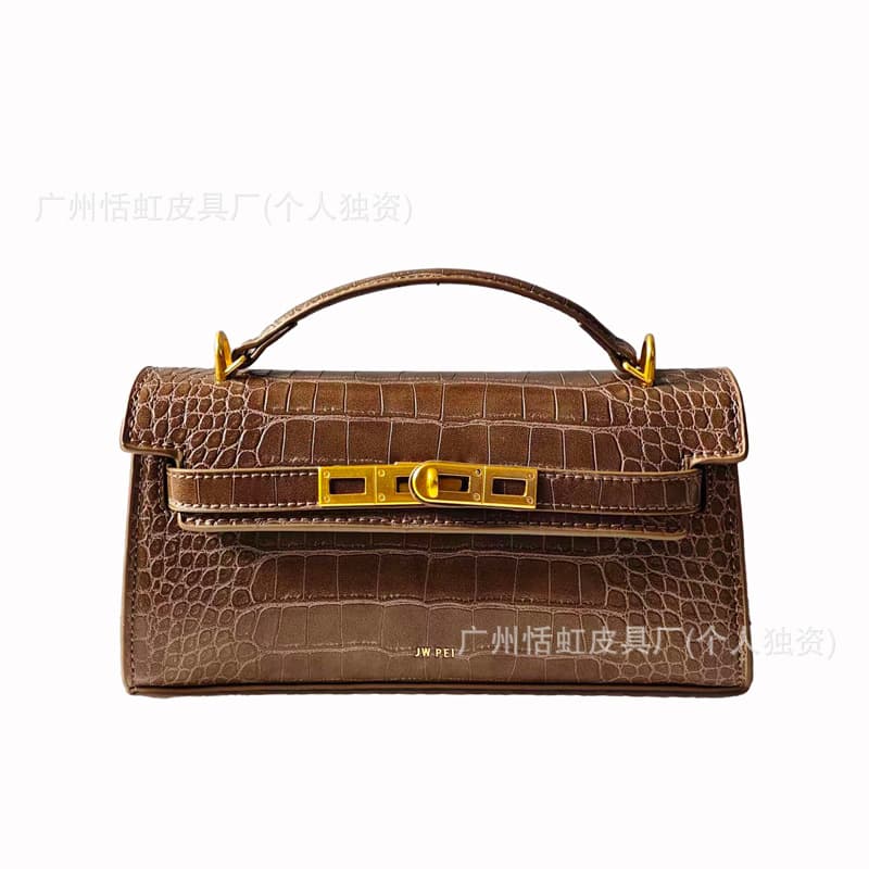 JW PEI handbag Noor crocodile pattern Kelly bag new high-end portable crossbody bag women's bag 2T273 4