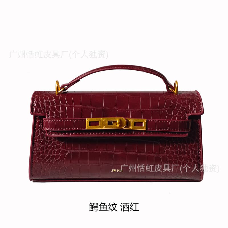 JW PEI handbag Noor crocodile pattern Kelly bag new high-end portable crossbody bag women's bag 2T273 9