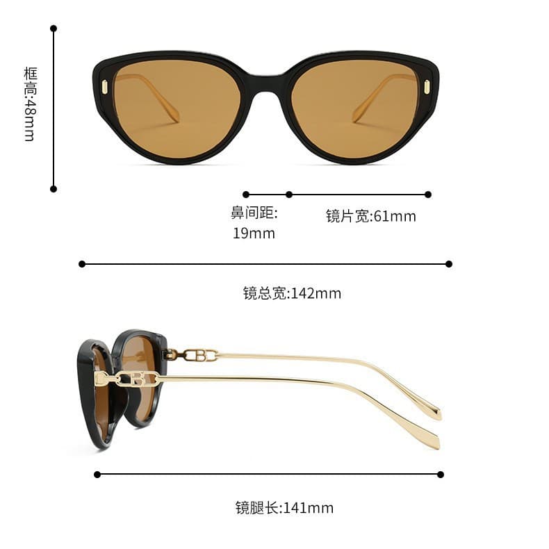 Cross-border new cat-eye sunglasses for women, brown, anti-UV, high-end sunglasses for driving, factory direct supply and wholesale 5