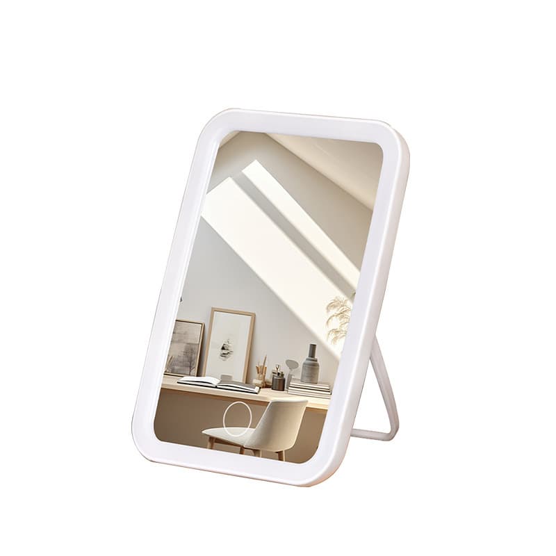 Portable LED square makeup mirror with clear mirror surface makeup desktop dressing table student dormitory large swing mirror ins style 6