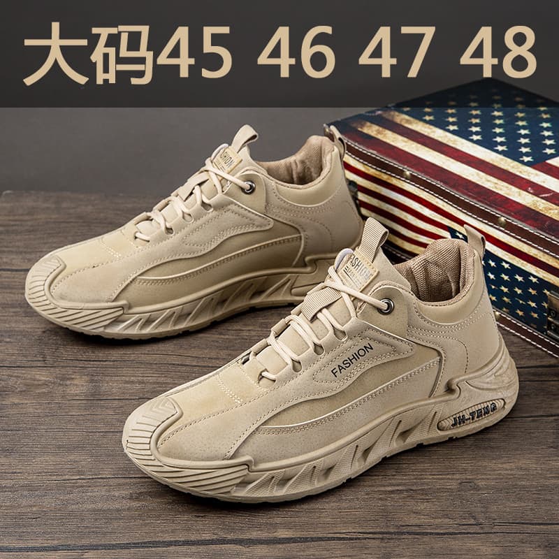 Autumn and winter large size men's shoes 48 fashionable and versatile sports and leisure shoes soft sole non-slip travel shoes plus velvet warm cotton shoes 2