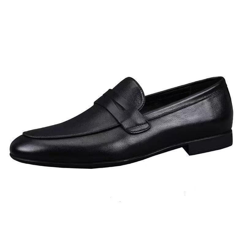 Versatile bean shoes, one-slip loafers, casual men's leather shoes, lazy breathable dad shoes, lightweight footwear 6