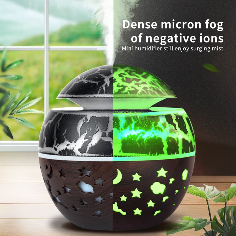 USB mini household mushroom head bedroom air purifier desktop atomizing foreign trade wood grain aromatherapy machine humidifier 3