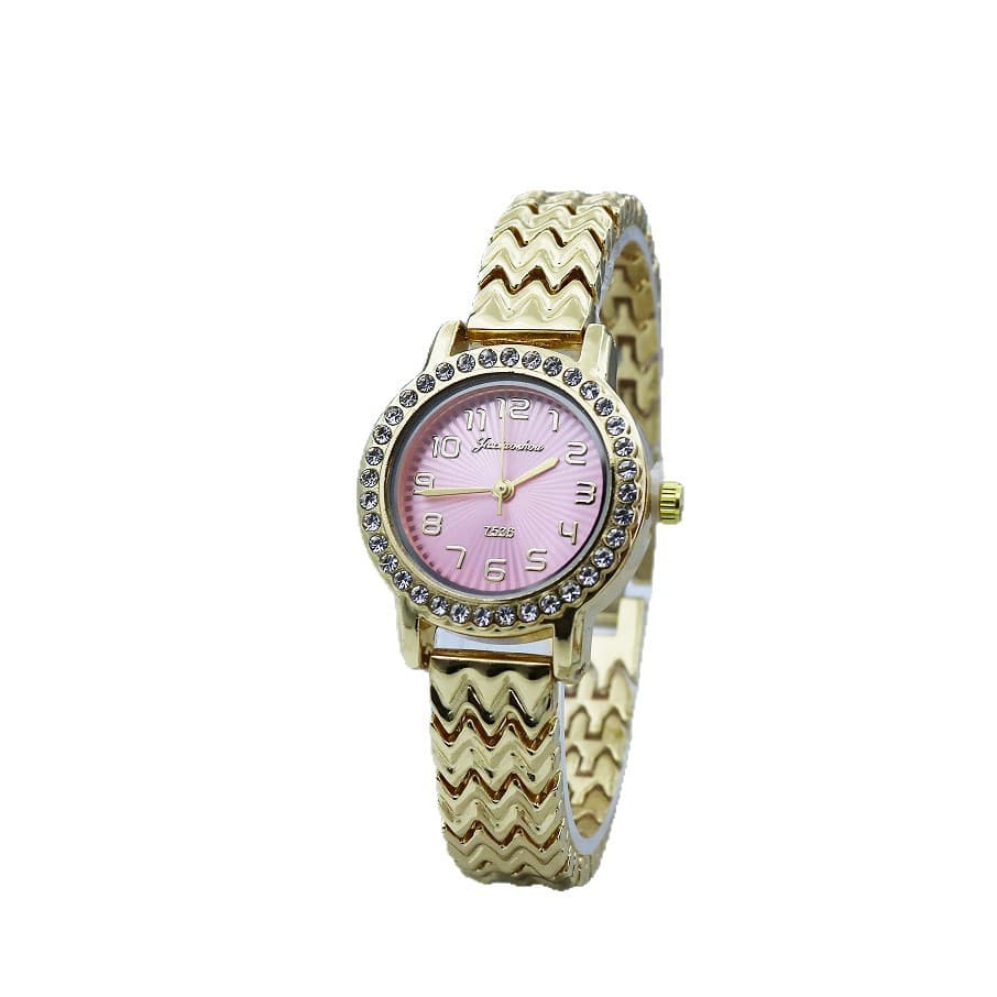 New Korean fashion cross-border popular women's watch women's style niche mid-century style round high-value gold model 6