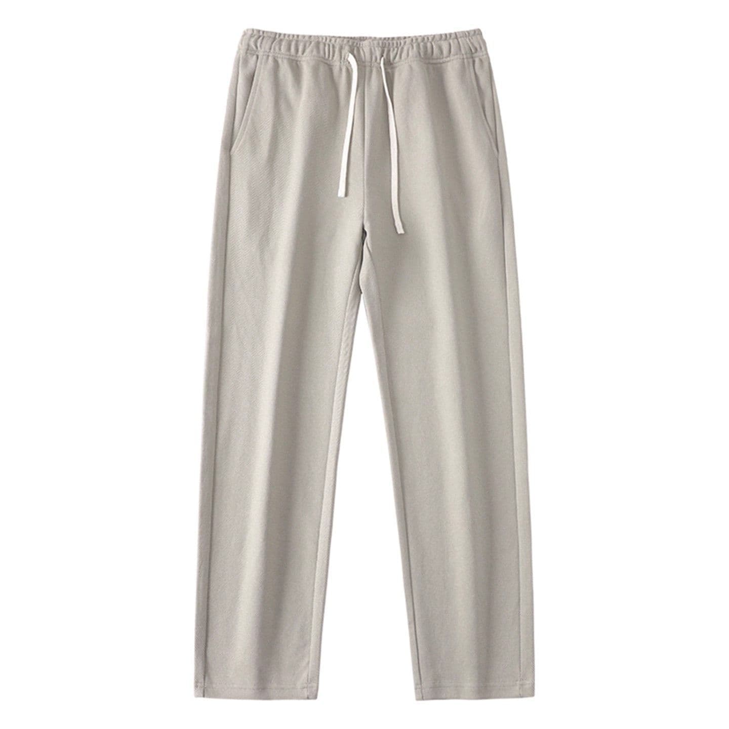 Spring and Autumn 420g atmospheric gray straight pants men's loose sports pants men's casual pants autumn knitted sweatpants 6
