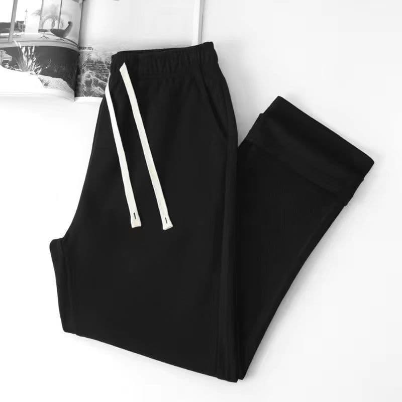 Spring and Autumn 420g atmospheric gray straight pants men's loose sports pants men's casual pants autumn knitted sweatpants 8