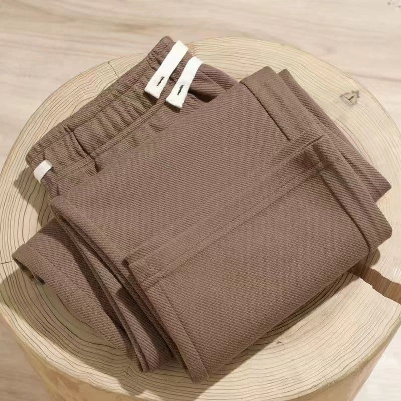 Spring and Autumn 420g atmospheric gray straight pants men's loose sports pants men's casual pants autumn knitted sweatpants 9