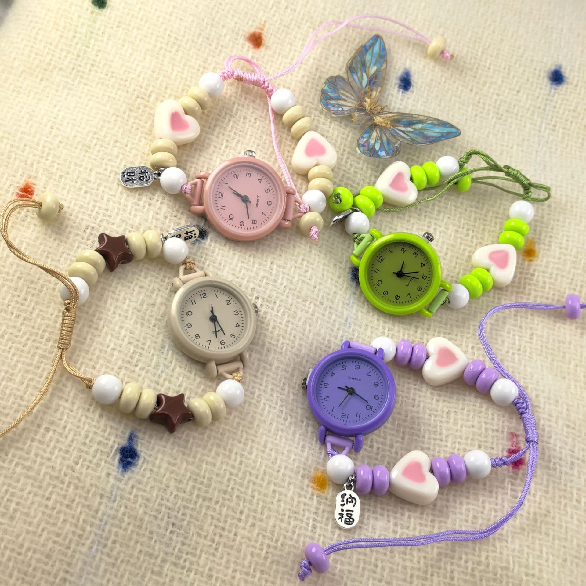 Dopamine milk sweet star love chain watch girls niche non-colliding cute student ladies watch